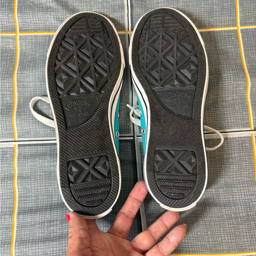 👠Converse All ⭐️ Star Turquoise Canvas Sneakers Like New Size 7 - Picture 7 of 8
